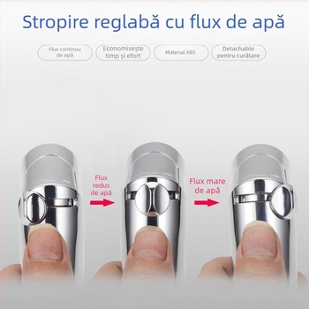 Duș pentru toaletă cu flux reglabil, ABS, conectare în patru puncte, finisaj cromat, portabil