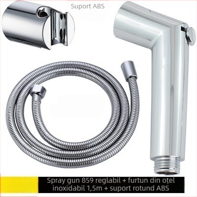 Duș pentru toaletă cu flux reglabil, ABS, conectare în patru puncte, finisaj cromat, portabil