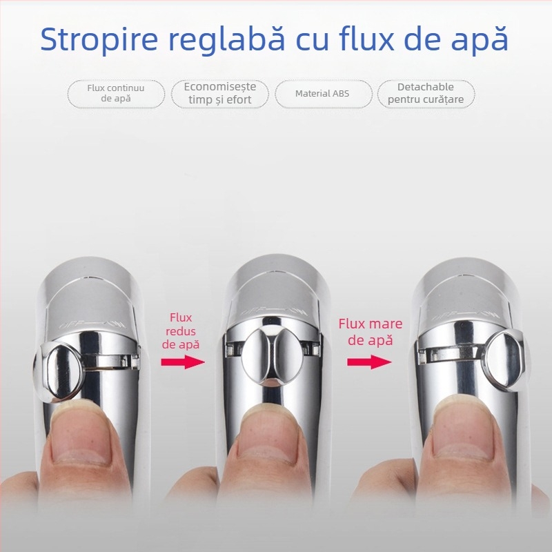 Duș pentru toaletă cu flux reglabil, ABS, conectare în patru puncte, finisaj cromat, portabil