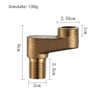 Robinet de dus din oțel inoxidabil cu diametru variabil și adaptor unghiular curbat pentru baie