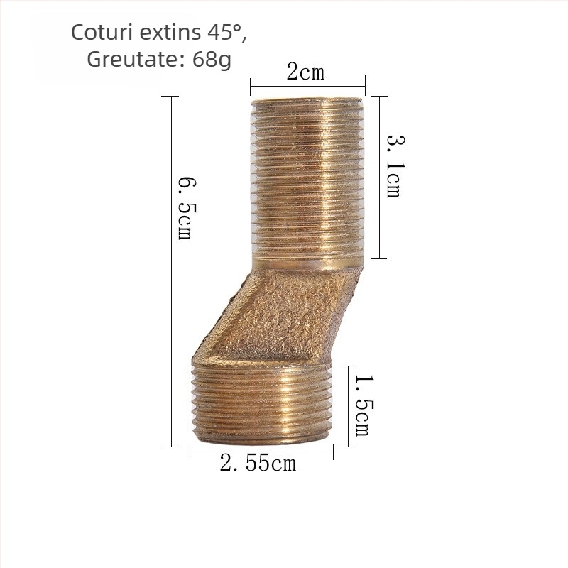 Robinet de dus din oțel inoxidabil cu diametru variabil și adaptor unghiular curbat pentru baie