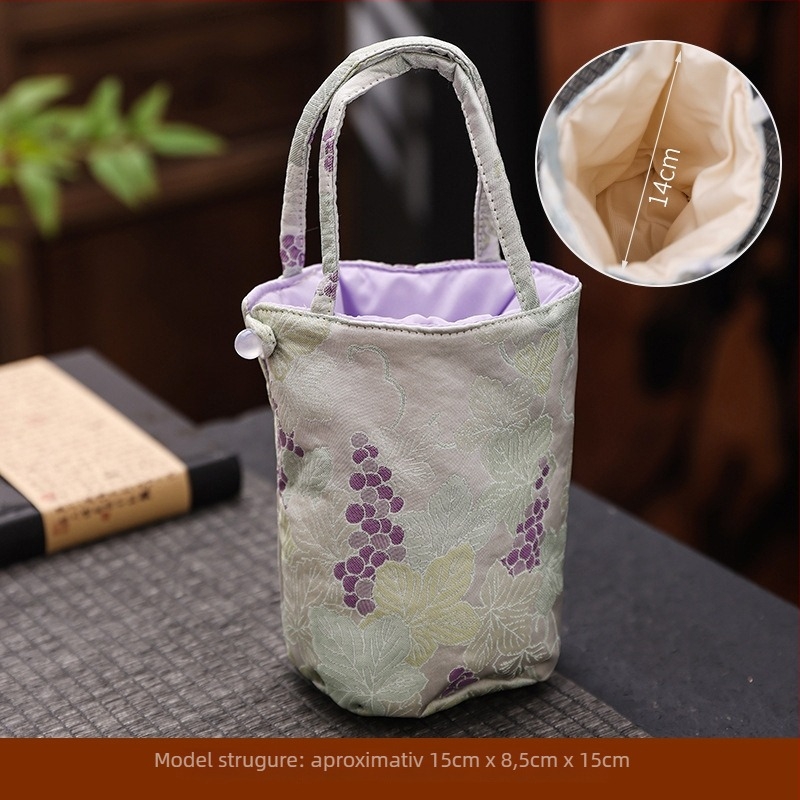 Set Gongfu pentru ceai cu ceainic și ceașcă în geantă de pânză — stil modern minimalist, pentru uz acasă și în călătorii