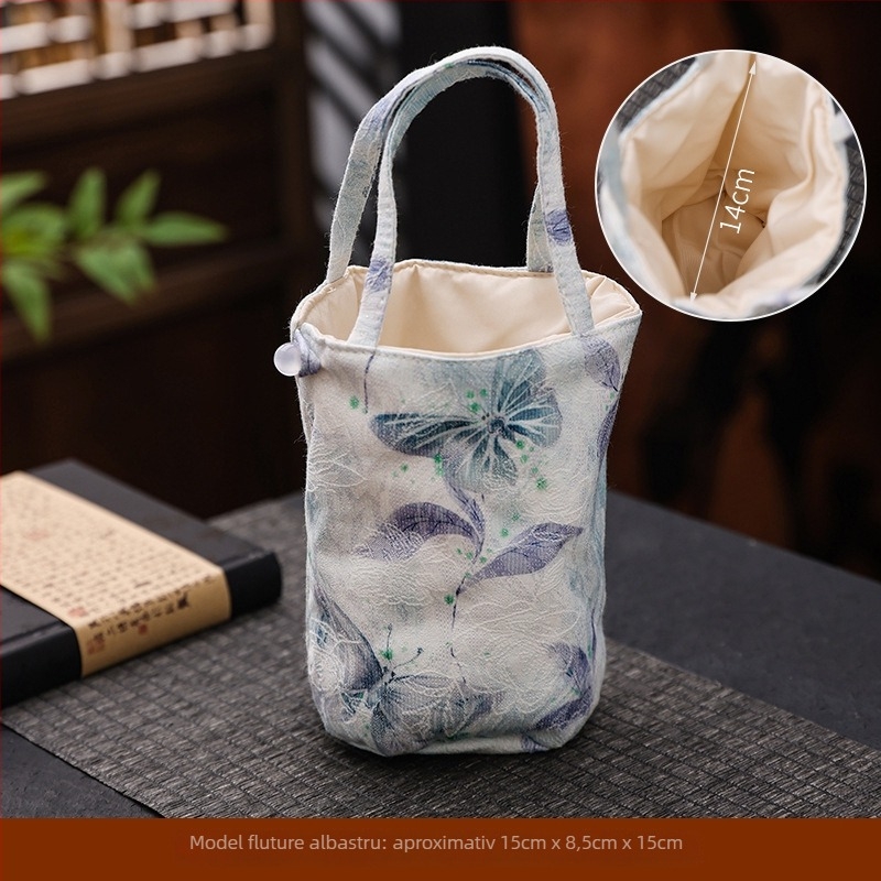 Set Gongfu pentru ceai cu ceainic și ceașcă în geantă de pânză — stil modern minimalist, pentru uz acasă și în călătorii