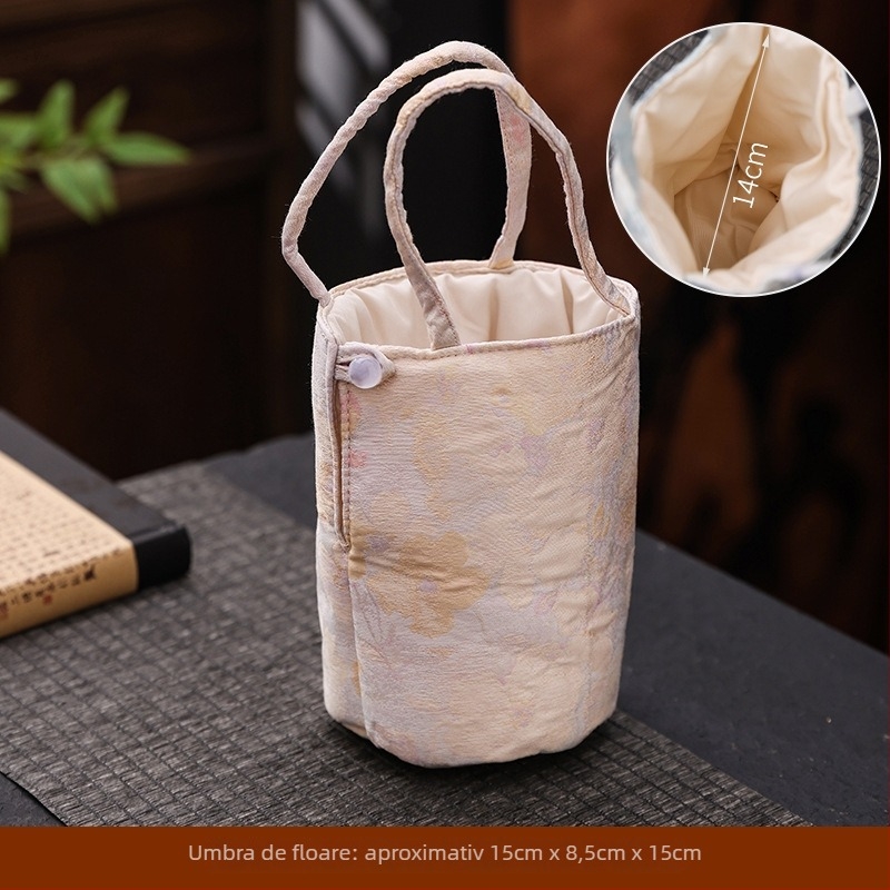 Set Gongfu pentru ceai cu ceainic și ceașcă în geantă de pânză — stil modern minimalist, pentru uz acasă și în călătorii