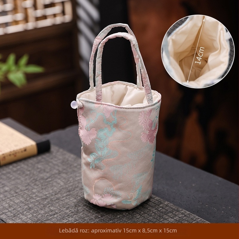 Set Gongfu pentru ceai cu ceainic și ceașcă în geantă de pânză — stil modern minimalist, pentru uz acasă și în călătorii