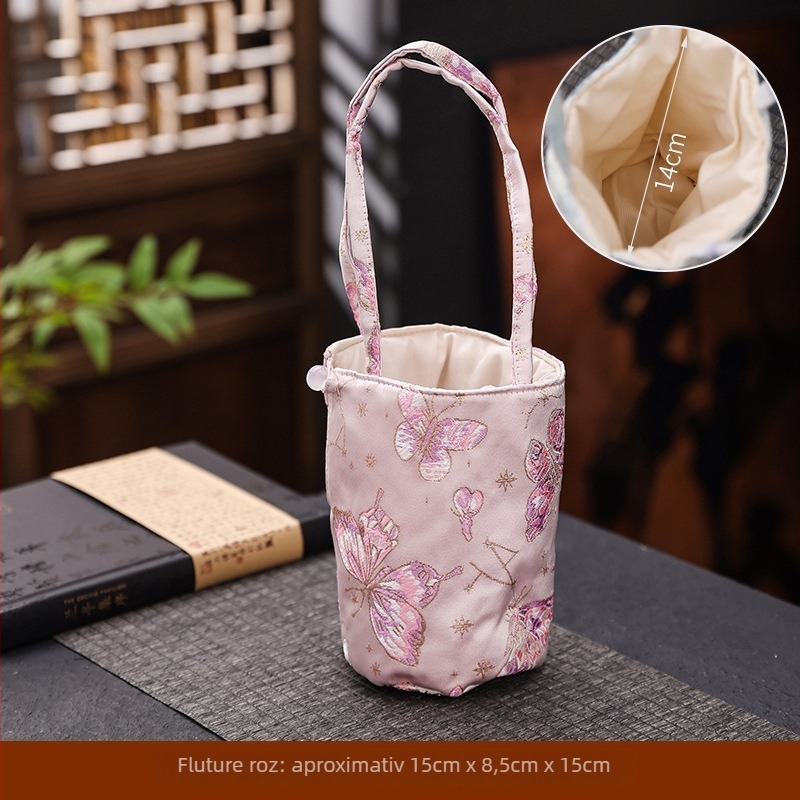 Set Gongfu pentru ceai cu ceainic și ceașcă în geantă de pânză — stil modern minimalist, pentru uz acasă și în călătorii