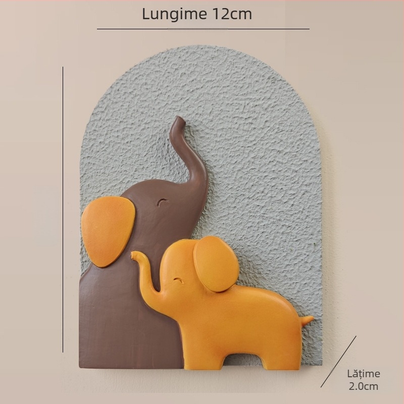 Sticker decorativ de perete 3D – 1 bucată, din rășină și placă de lemn, motiv plante și flori, stil modern minimalist, design tridimensional