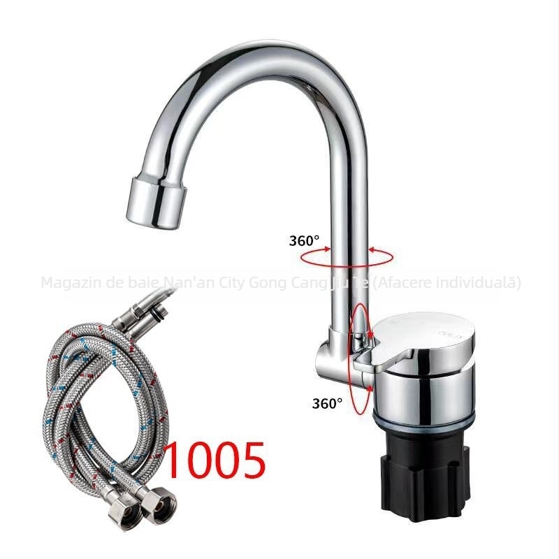 Robinet de bucătărie pliabil cu disc ceramic, corp din cupru, montaj pe perete, 0–90°C, 0.6–1.0 MPa