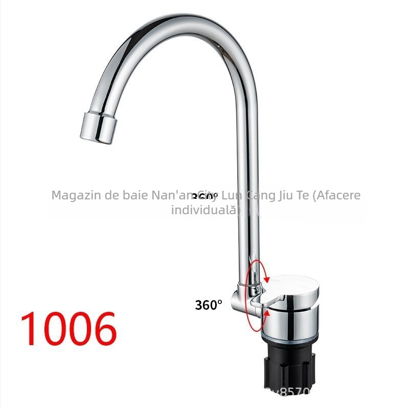 Robinet de bucătărie pliabil cu disc ceramic, corp din cupru, montaj pe perete, 0–90°C, 0.6–1.0 MPa