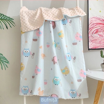 Mu Tong pătură de bebeluși din bumbac, 300-500 g, pentru copii 1-3 ani, pentru toate anotimpurile, stil modern minimalist