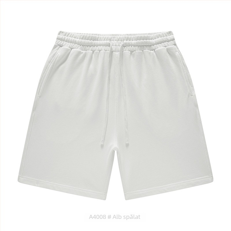 Șorturi unisex din bumbac, cu șnur, croială lejeră, micro-elastic, stil casual de stradă pentru purtare zilnică