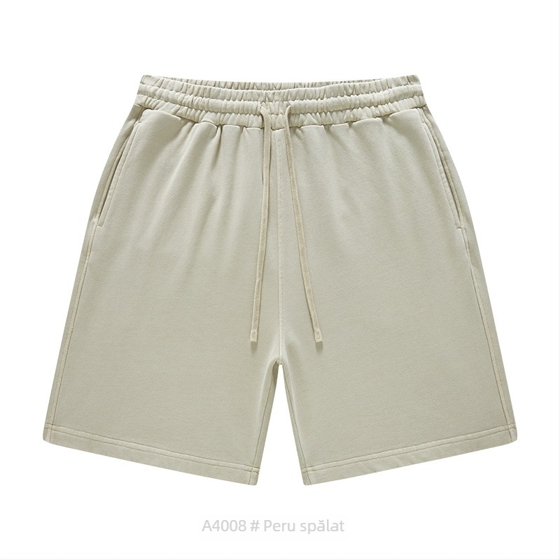 Șorturi unisex din bumbac, cu șnur, croială lejeră, micro-elastic, stil casual de stradă pentru purtare zilnică