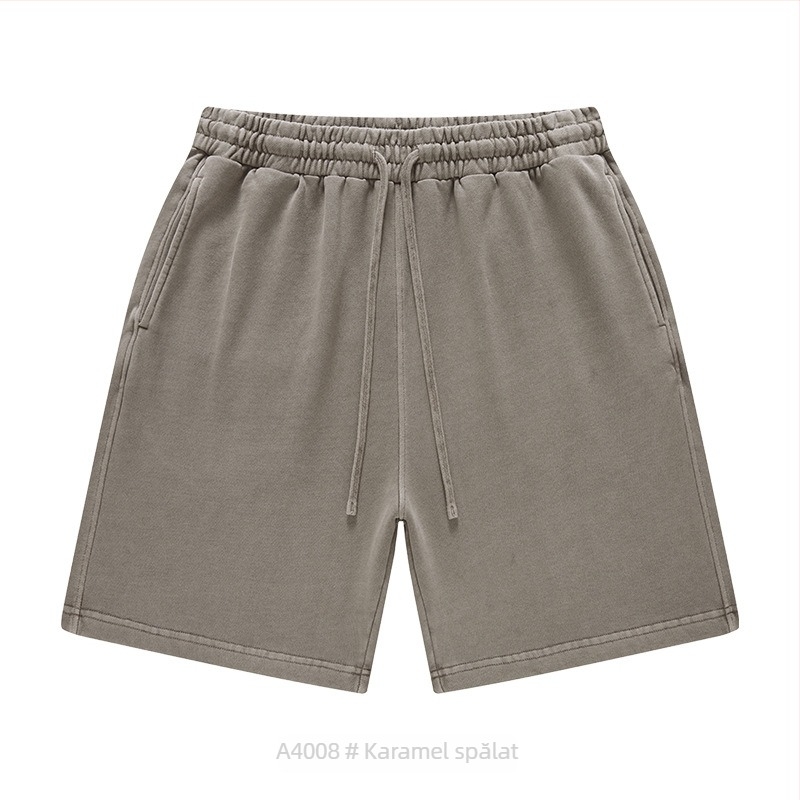 Șorturi unisex din bumbac, cu șnur, croială lejeră, micro-elastic, stil casual de stradă pentru purtare zilnică