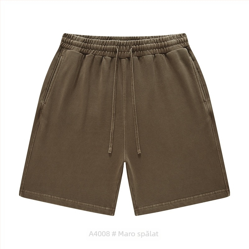 Șorturi unisex din bumbac, cu șnur, croială lejeră, micro-elastic, stil casual de stradă pentru purtare zilnică