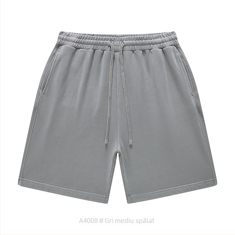 Șorturi unisex din bumbac, cu șnur, croială lejeră, micro-elastic, stil casual de stradă pentru purtare zilnică