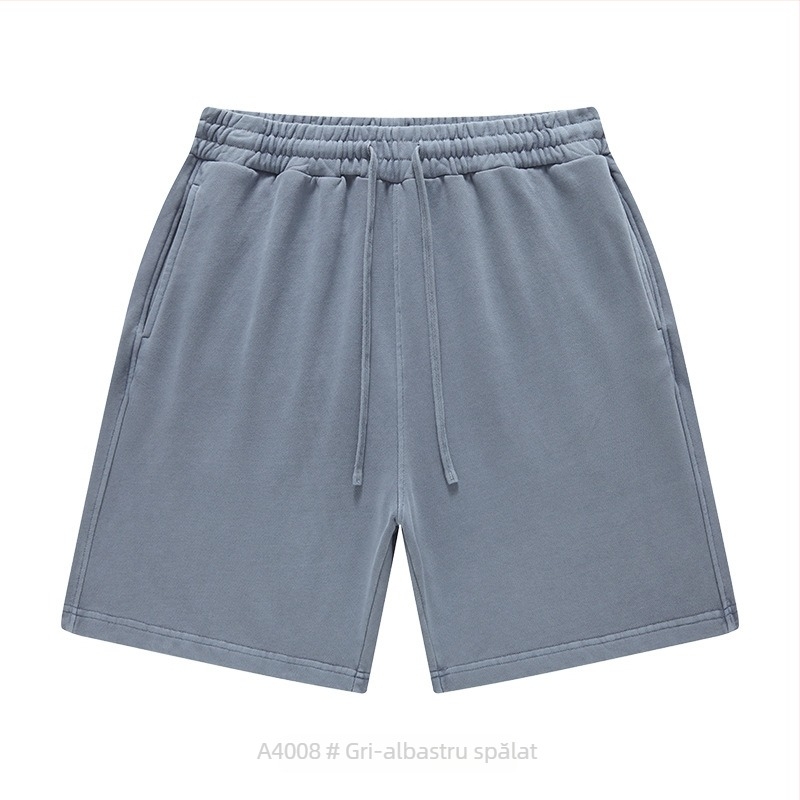 Șorturi unisex din bumbac, cu șnur, croială lejeră, micro-elastic, stil casual de stradă pentru purtare zilnică