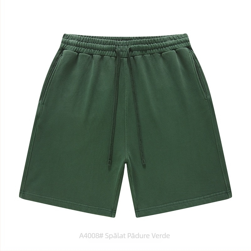 Șorturi unisex din bumbac, cu șnur, croială lejeră, micro-elastic, stil casual de stradă pentru purtare zilnică