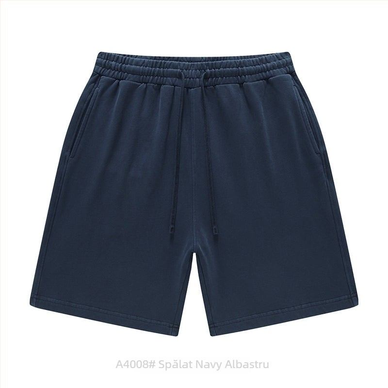 Șorturi unisex din bumbac, cu șnur, croială lejeră, micro-elastic, stil casual de stradă pentru purtare zilnică