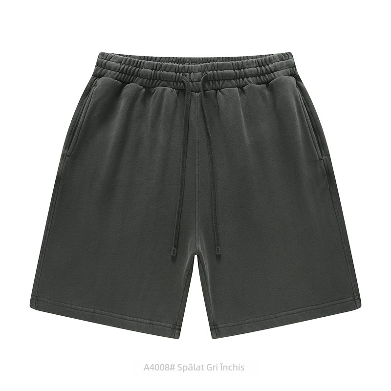 Șorturi unisex din bumbac, cu șnur, croială lejeră, micro-elastic, stil casual de stradă pentru purtare zilnică