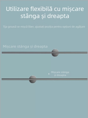 Suport de prosoape montat pe perete, cu un singur ax, aluminiu Space, finisaj spray plastic, încărcare 10 kg, 1 nivel