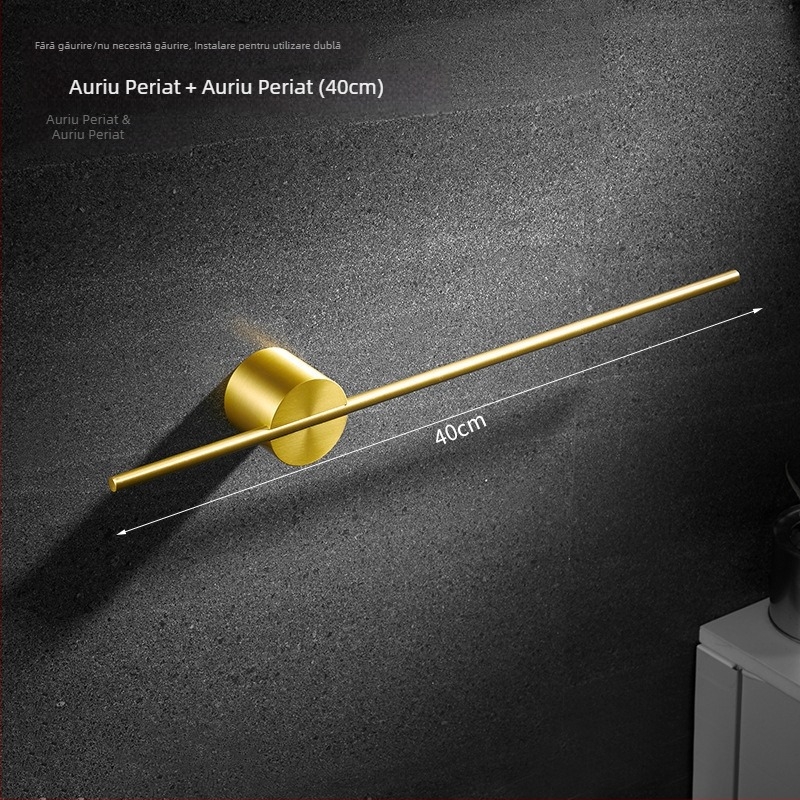 Suport de prosoape montat pe perete, cu un singur ax, aluminiu Space, finisaj spray plastic, încărcare 10 kg, 1 nivel