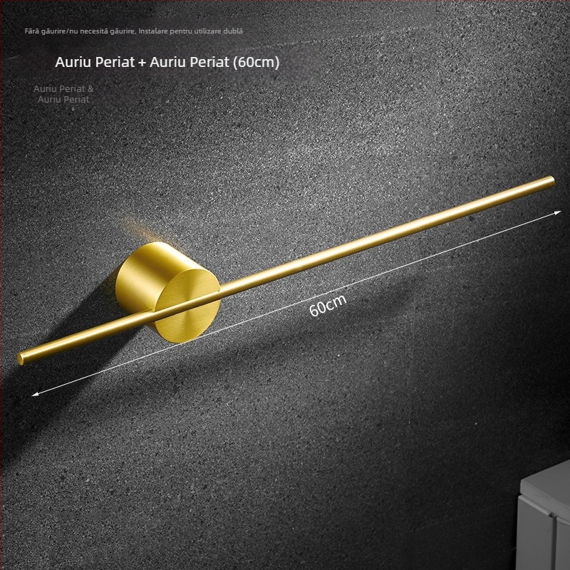 Suport de prosoape montat pe perete, cu un singur ax, aluminiu Space, finisaj spray plastic, încărcare 10 kg, 1 nivel