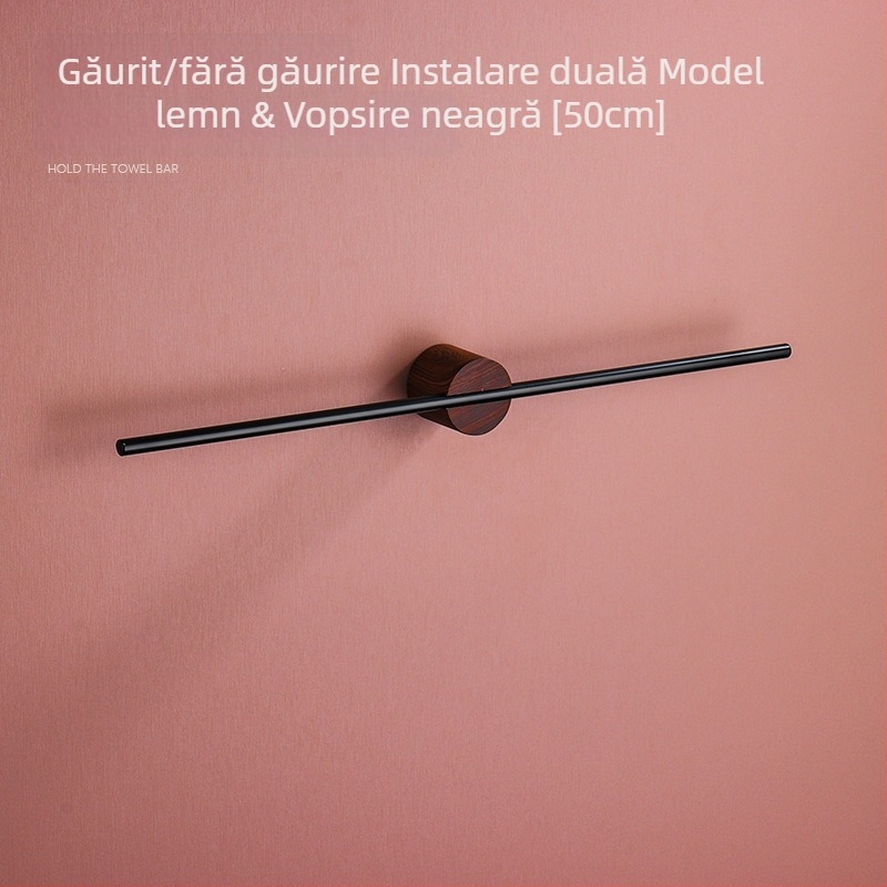 Suport de prosoape montat pe perete, cu un singur ax, aluminiu Space, finisaj spray plastic, încărcare 10 kg, 1 nivel