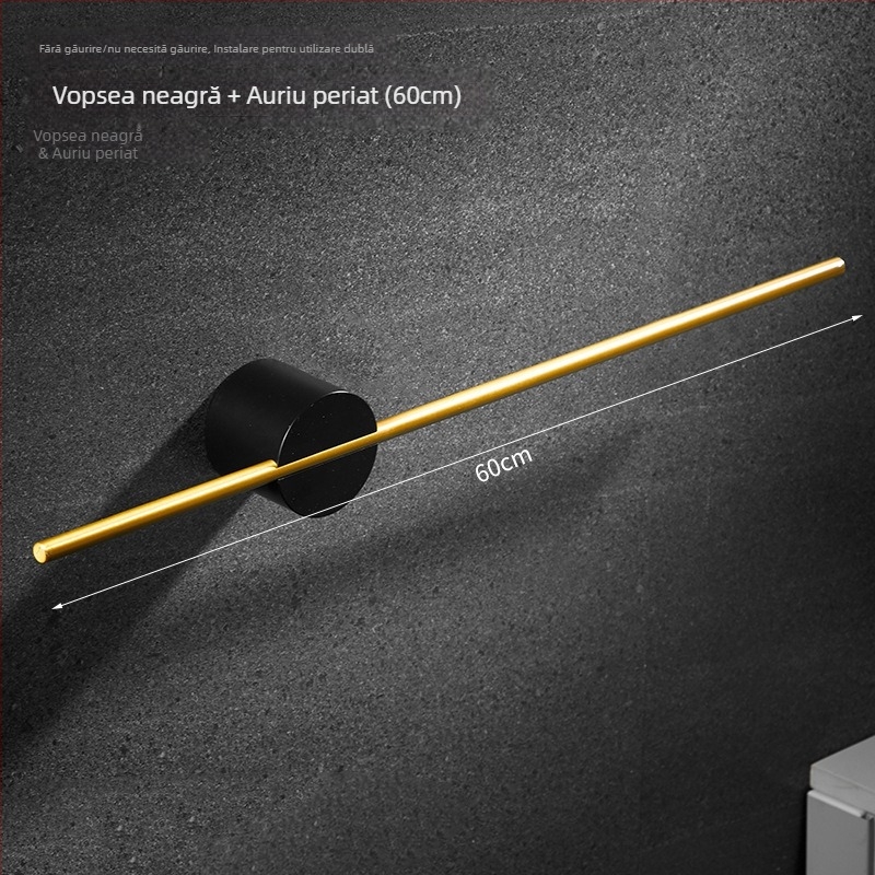 Suport de prosoape montat pe perete, cu un singur ax, aluminiu Space, finisaj spray plastic, încărcare 10 kg, 1 nivel