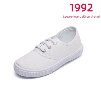 Pantofi de pânză pentru copii, închidere Velcro, partea superioară din pânză, talpă din plastic, anti-derapare și absorbție a șocurilor