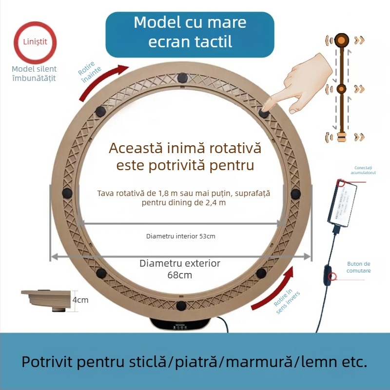 Platformă rotativă electrică pentru masă — material plastic; marcă Jinpaili hardware; stil Italian minimalist; utilizare universală