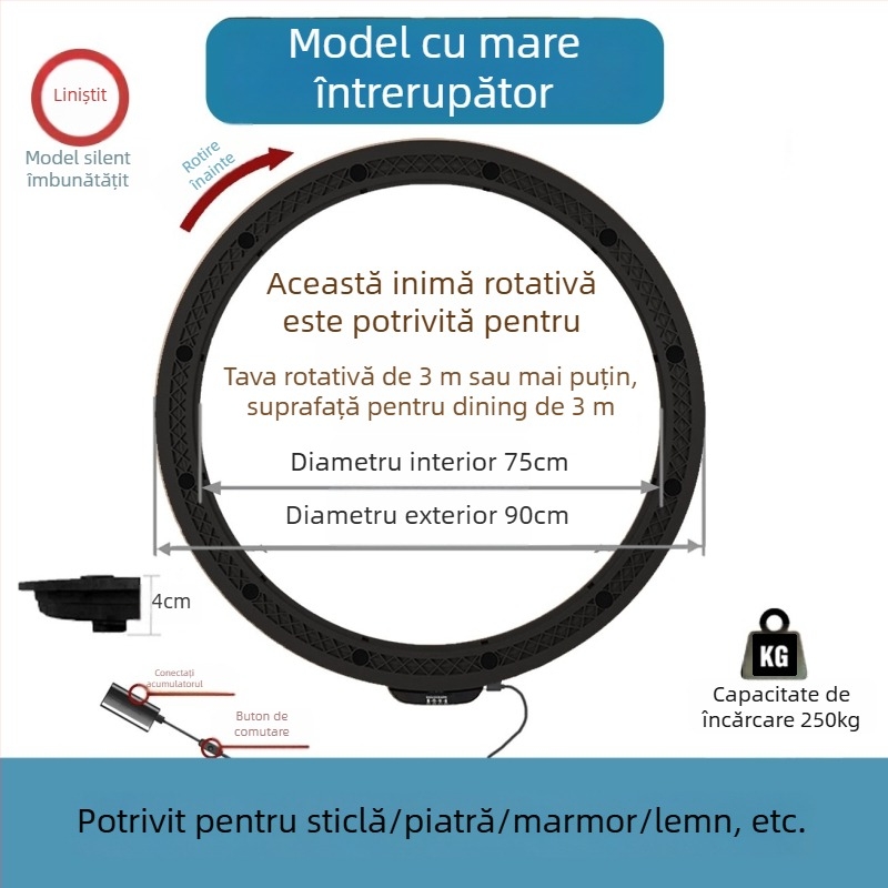Platformă rotativă electrică pentru masă — material plastic; marcă Jinpaili hardware; stil Italian minimalist; utilizare universală