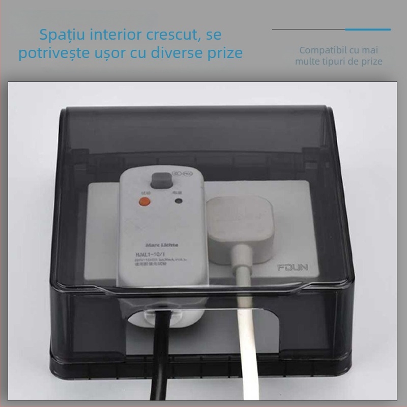 Cutie impermeabilă adezivă pentru prize, tip 118, cu priză dublă extinsă, capac de înălțare pentru baie, toaletă inteligentă