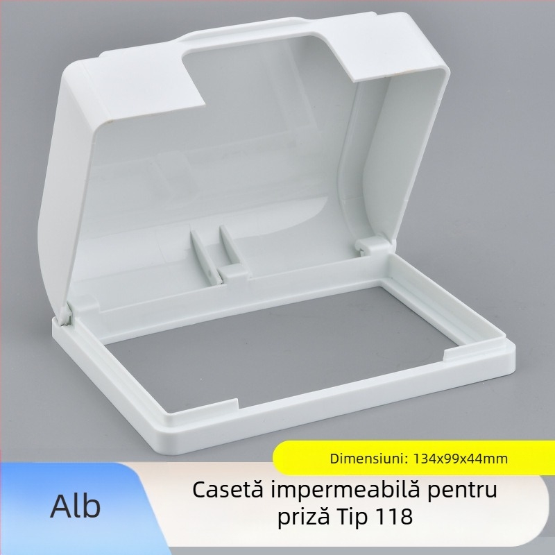 Cutie impermeabilă adezivă pentru prize, tip 118, cu priză dublă extinsă, capac de înălțare pentru baie, toaletă inteligentă