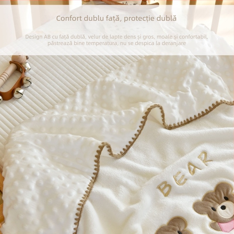 Cuvertură pentru bebeluși din velur de lapte, INS stil, utilizare de iarnă, pentru nou-născuți și copii până la 6 ani, 300–500 g