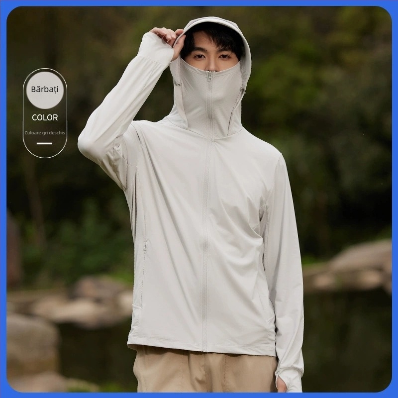 Îmbrăcăminte UV pentru femei din nailon Ice Silk - UPF50+, mâneci lungi, respirabilă, cu margine de pălărie, 80-90% nailon, <30% spandex, primăvara 2025