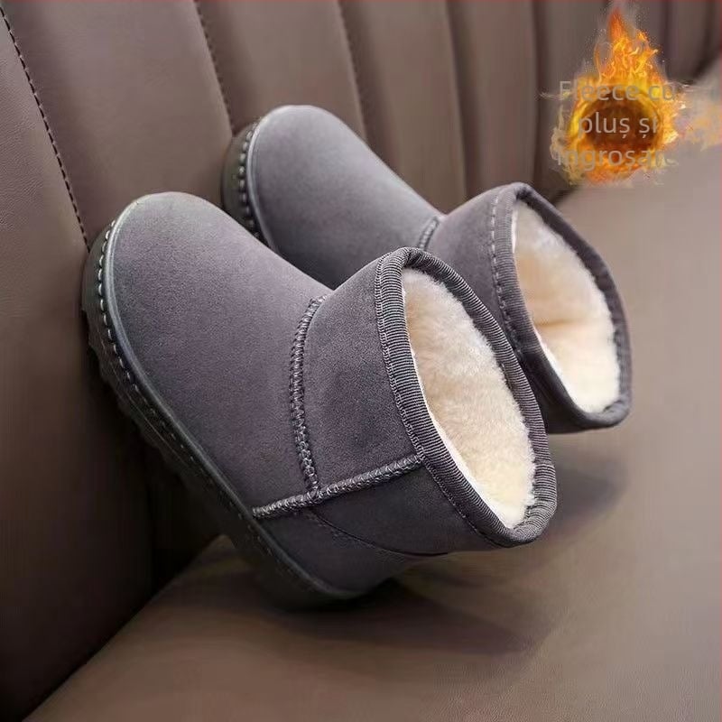 Ghete pentru zăpadă pentru copii, unisex, căptușite cu fleece, talpă antiderapantă, partea superioară din piele sintetică, rezistente la frig