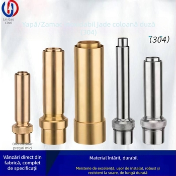 Fântână uscată pentru grădină din alamă și oțel inoxidabil, coloană Jade, pentru peisaj acvatic și iaz, pulverizator cu gaură unică