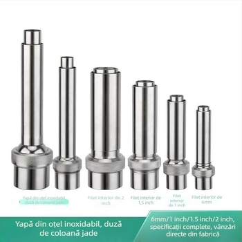 Fântână uscată pentru grădină din alamă și oțel inoxidabil, coloană Jade, pentru peisaj acvatic și iaz, pulverizator cu gaură unică