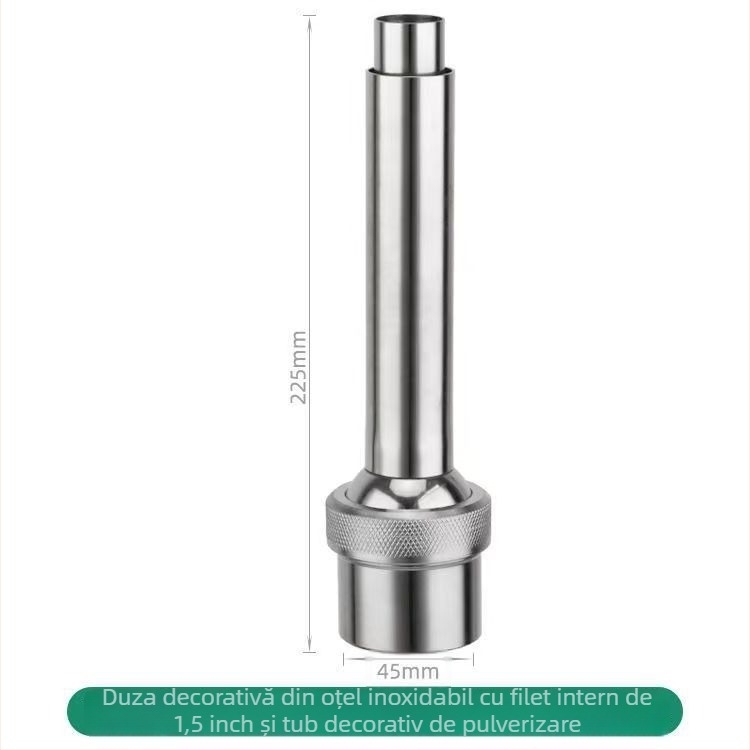 Fântână uscată pentru grădină din alamă și oțel inoxidabil, coloană Jade, pentru peisaj acvatic și iaz, pulverizator cu gaură unică