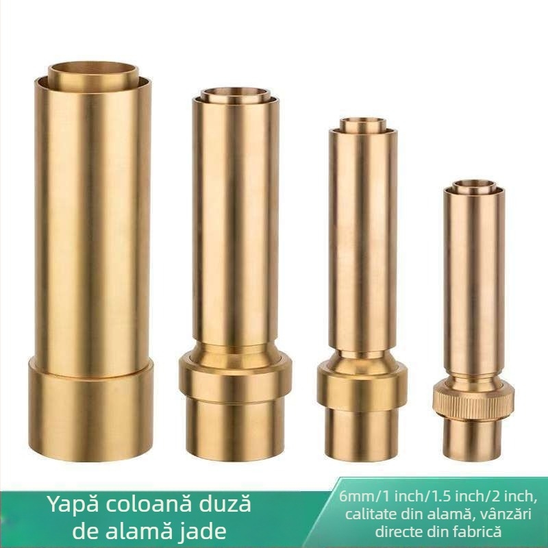 Fântână uscată pentru grădină din alamă și oțel inoxidabil, coloană Jade, pentru peisaj acvatic și iaz, pulverizator cu gaură unică