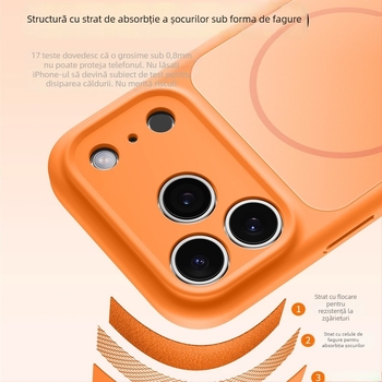 Husă pentru telefon – silicon lichid, finisaj mat, prindere magnetică, pentru seria iPhone17 (iPhone17, iPhone17 Pro, iPhone17 Pro Max, iPhone17 Air); protecție la șocuri, antiamprente