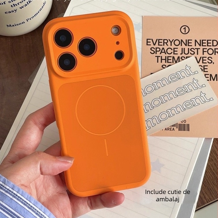 Husă pentru telefon – silicon lichid, finisaj mat, prindere magnetică, pentru seria iPhone17 (iPhone17, iPhone17 Pro, iPhone17 Pro Max, iPhone17 Air); protecție la șocuri, antiamprente