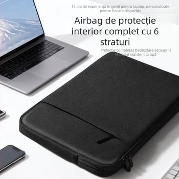 Geantă pentru laptop impermeabilă, rezistentă la uzură și la șocuri, capacitate extensibilă, material Oxford, unisex