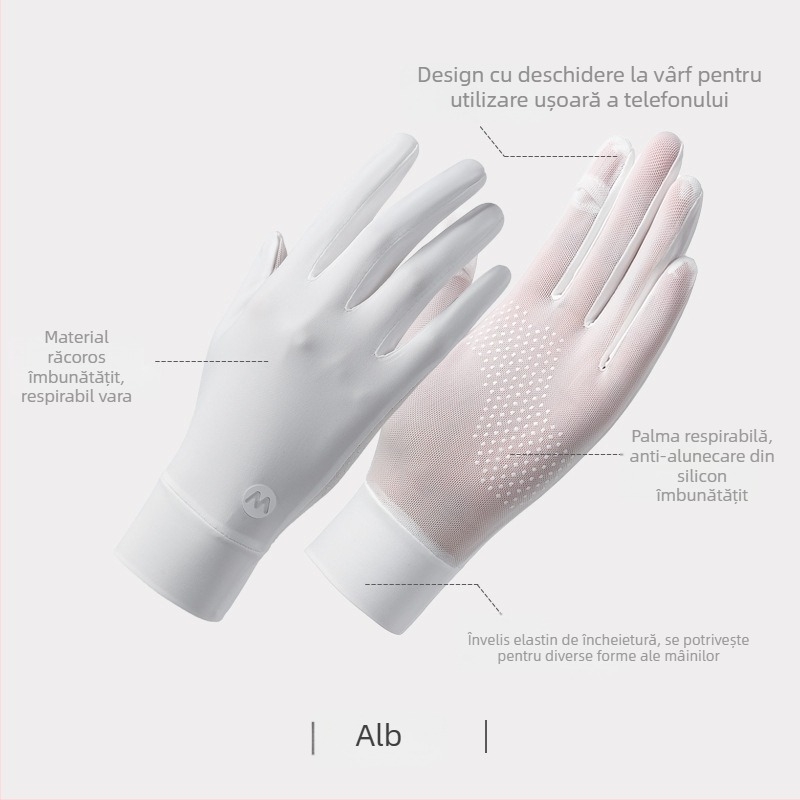 Manșete din nailon pentru protecția solară pentru femei, răcire prin ventilație, croială lejeră, respirabile, UV-protecție, antiderapante, compatibile cu ecranul tactil, pentru condus în aer liber