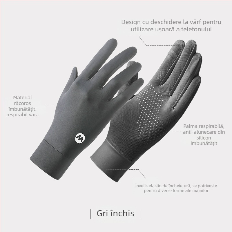 Manșete din nailon pentru protecția solară pentru femei, răcire prin ventilație, croială lejeră, respirabile, UV-protecție, antiderapante, compatibile cu ecranul tactil, pentru condus în aer liber