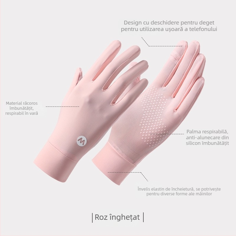 Manșete din nailon pentru protecția solară pentru femei, răcire prin ventilație, croială lejeră, respirabile, UV-protecție, antiderapante, compatibile cu ecranul tactil, pentru condus în aer liber