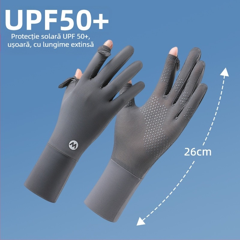 Manșete din nailon pentru protecția solară pentru femei, răcire prin ventilație, croială lejeră, respirabile, UV-protecție, antiderapante, compatibile cu ecranul tactil, pentru condus în aer liber