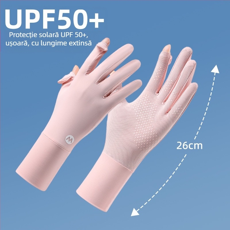 Manșete din nailon pentru protecția solară pentru femei, răcire prin ventilație, croială lejeră, respirabile, UV-protecție, antiderapante, compatibile cu ecranul tactil, pentru condus în aer liber