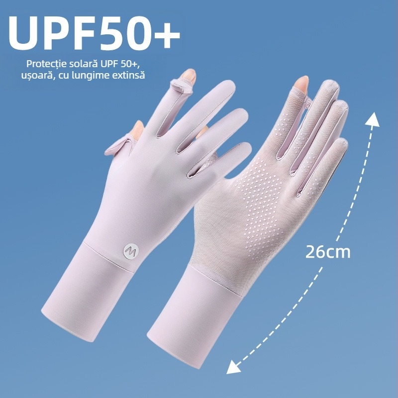 Manșete din nailon pentru protecția solară pentru femei, răcire prin ventilație, croială lejeră, respirabile, UV-protecție, antiderapante, compatibile cu ecranul tactil, pentru condus în aer liber