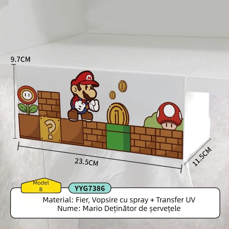 Cutie pentru șervete de bucătărie agățată cu design desen animat — pătrată, oțel cu carbon, rezistentă la umezeală, stil modern minimalist, brand Mr. art